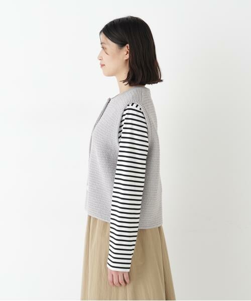 human woman / ヒューマンウーマン ニット・セーター | ◆ギマコットン地柄ベスト | 詳細10