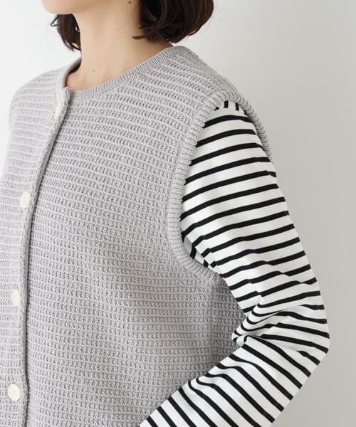 human woman / ヒューマンウーマン ニット・セーター | ◆ギマコットン地柄ベスト | 詳細13