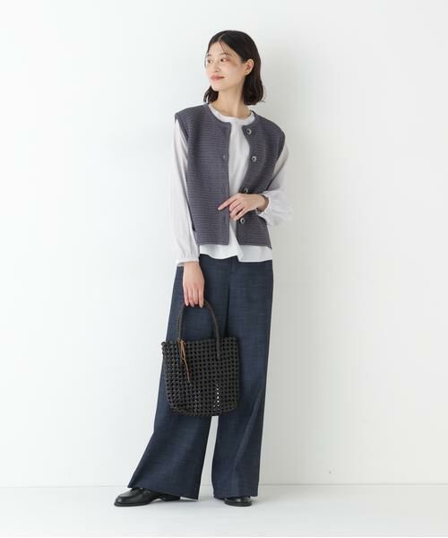 human woman / ヒューマンウーマン ニット・セーター | ◆ギマコットン地柄ベスト | 詳細17