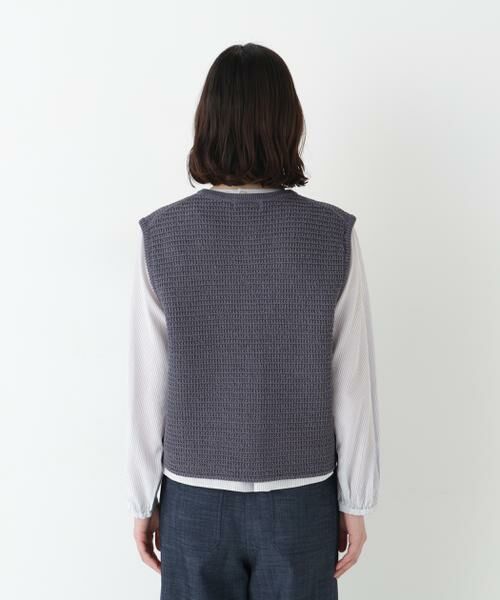 human woman / ヒューマンウーマン ニット・セーター | ◆ギマコットン地柄ベスト | 詳細22