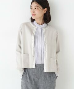 human woman / ヒューマンウーマン ニット・セーター | ◆オーガニックコットン混プレーティングライン入カーディガン