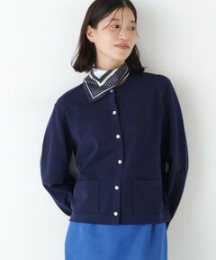 human woman / ヒューマンウーマン ニット・セーター | ◆オーガニックコットン混プレーティングライン入カーディガン