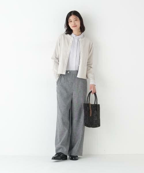 human woman / ヒューマンウーマン ニット・セーター | ◆オーガニックコットン混プレーティングライン入カーディガン | 詳細3