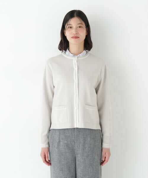 human woman / ヒューマンウーマン ニット・セーター | ◆オーガニックコットン混プレーティングライン入カーディガン | 詳細4