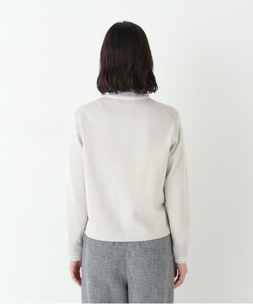 human woman / ヒューマンウーマン ニット・セーター | ◆オーガニックコットン混プレーティングライン入カーディガン | 詳細5