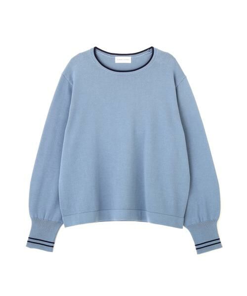 human woman / ヒューマンウーマン ニット・セーター | ◆オーガニックコットン混ライン入プルオーバー | 詳細1