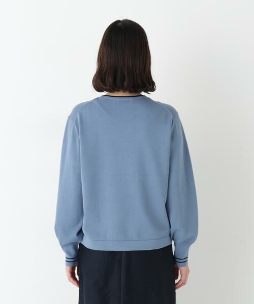 human woman / ヒューマンウーマン ニット・セーター | ◆オーガニックコットン混ライン入プルオーバー | 詳細4