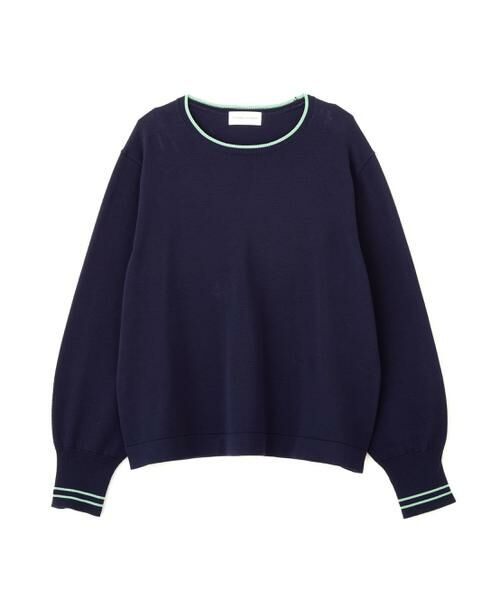 human woman / ヒューマンウーマン ニット・セーター | ◆オーガニックコットン混ライン入プルオーバー | 詳細12