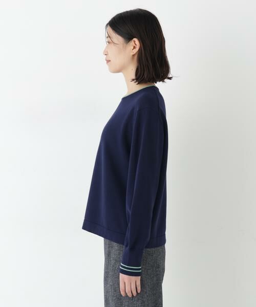 human woman / ヒューマンウーマン ニット・セーター | ◆オーガニックコットン混ライン入プルオーバー | 詳細16