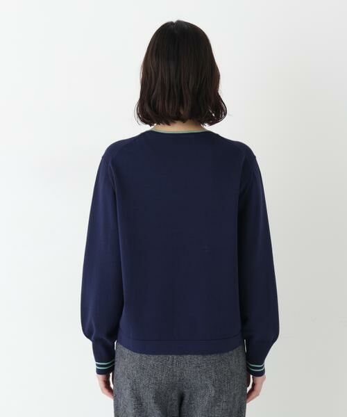 human woman / ヒューマンウーマン ニット・セーター | ◆オーガニックコットン混ライン入プルオーバー | 詳細17