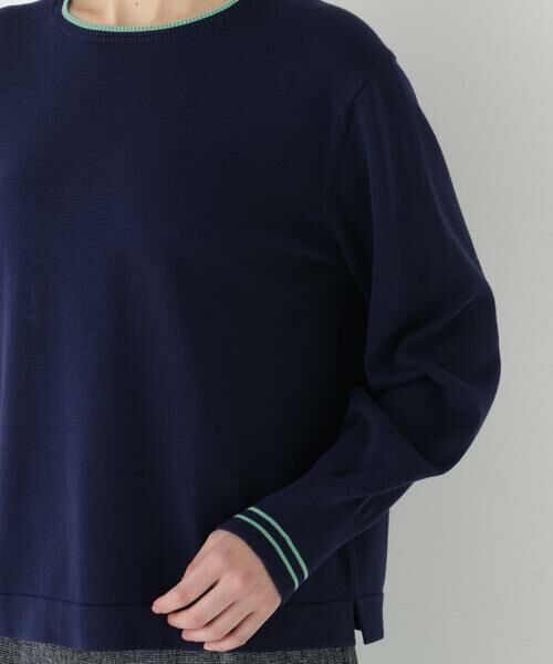 human woman / ヒューマンウーマン ニット・セーター | ◆オーガニックコットン混ライン入プルオーバー | 詳細19