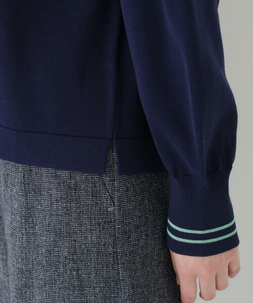 human woman / ヒューマンウーマン ニット・セーター | ◆オーガニックコットン混ライン入プルオーバー | 詳細20