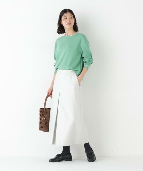 human woman / ヒューマンウーマン ニット・セーター | ◆オーガニックコットン混ライン入プルオーバー | 詳細23