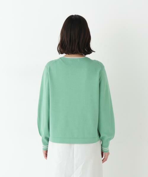 human woman / ヒューマンウーマン ニット・セーター | ◆オーガニックコットン混ライン入プルオーバー | 詳細25