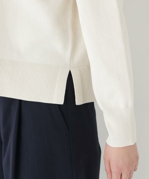 human woman / ヒューマンウーマン ニット・セーター | ◆オーガニックコットン混プレーティング前立フリルプルオーバー | 詳細9