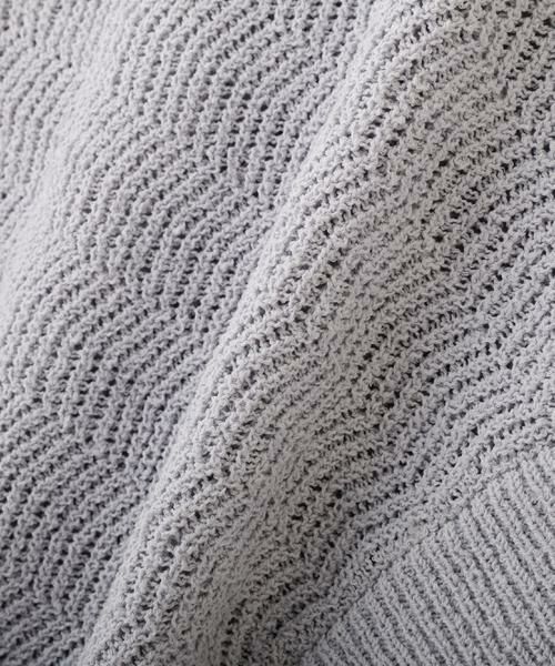 human woman / ヒューマンウーマン ニット・セーター | ◆綿ポリエステルヘリンボーン柄半袖はおり | 詳細16