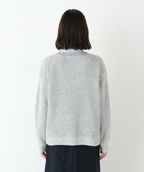 human woman / ヒューマンウーマン ニット・セーター | ◆ネップ入ペーパーヤーン片畦クルーネックプルオーバー | 詳細5