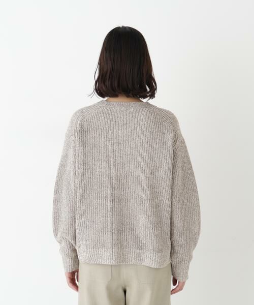 human woman / ヒューマンウーマン ニット・セーター | ◆ネップ入ペーパーヤーン片畦クルーネックプルオーバー | 詳細11