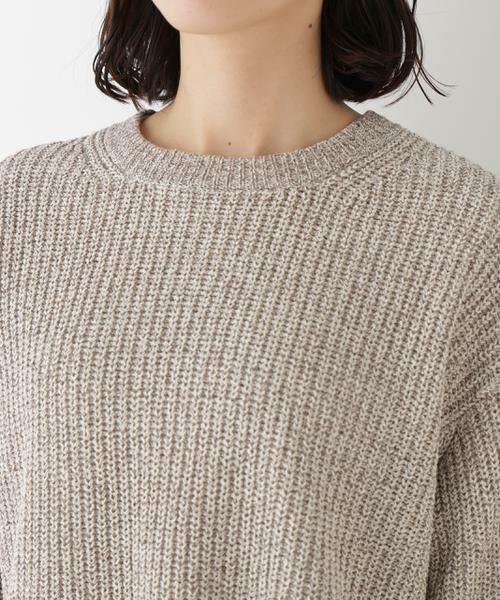 human woman / ヒューマンウーマン ニット・セーター | ◆ネップ入ペーパーヤーン片畦クルーネックプルオーバー | 詳細12