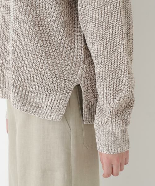human woman / ヒューマンウーマン ニット・セーター | ◆ネップ入ペーパーヤーン片畦クルーネックプルオーバー | 詳細14