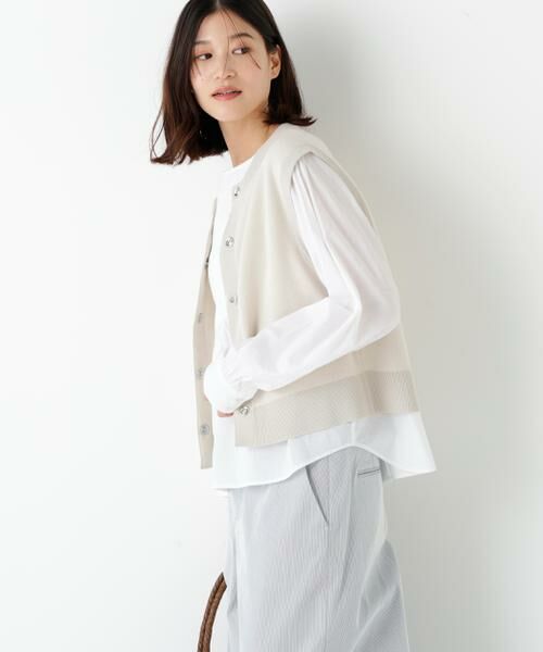 human woman / ヒューマンウーマン ニット・セーター | ◆ハイツイストコットン混ジャカードベスト | 詳細2