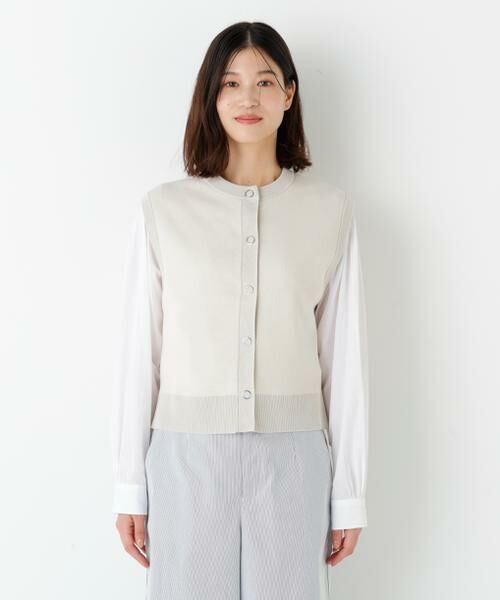 human woman / ヒューマンウーマン ニット・セーター | ◆ハイツイストコットン混ジャカードベスト | 詳細5