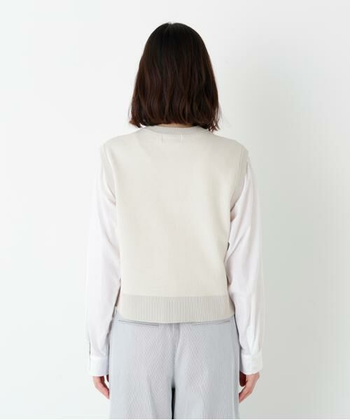 human woman / ヒューマンウーマン ニット・セーター | ◆ハイツイストコットン混ジャカードベスト | 詳細7
