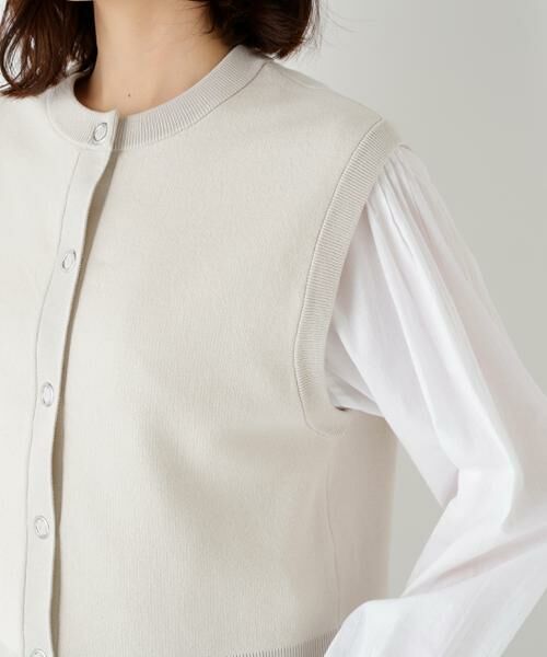 human woman / ヒューマンウーマン ニット・セーター | ◆ハイツイストコットン混ジャカードベスト | 詳細9