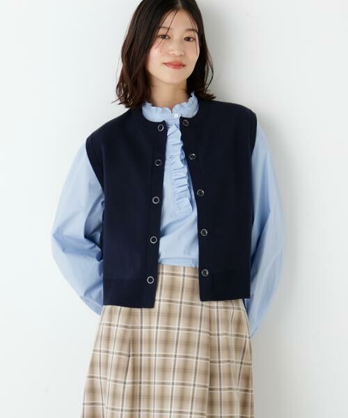 human woman / ヒューマンウーマン ニット・セーター | ◆ハイツイストコットン混ジャカードベスト | 詳細13