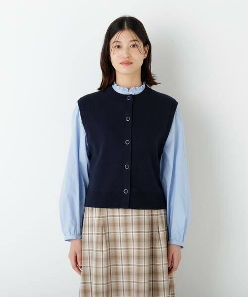 human woman / ヒューマンウーマン ニット・セーター | ◆ハイツイストコットン混ジャカードベスト | 詳細15