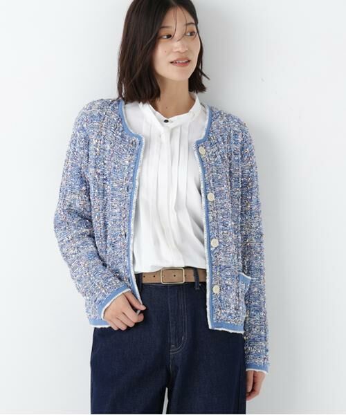 human woman / ヒューマンウーマン アウター | ◆ツィードニットＪＫ | 詳細2