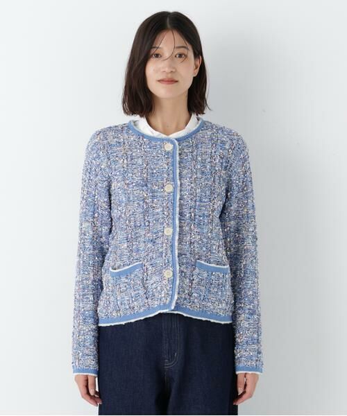 human woman / ヒューマンウーマン アウター | ◆ツィードニットＪＫ | 詳細4