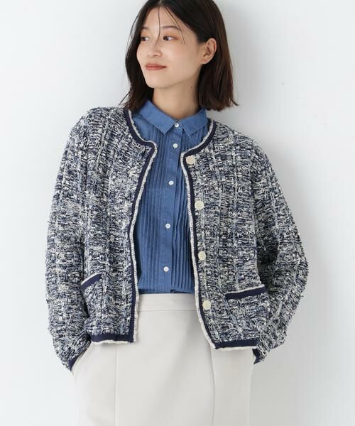 human woman / ヒューマンウーマン アウター | ◆ツィードニットＪＫ | 詳細8