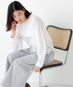 human woman / ヒューマンウーマン シャツ・ブラウス | ◆インドキルトヨークノーカラーブラウス