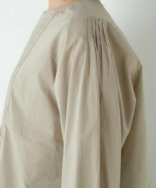 human woman / ヒューマンウーマン シャツ・ブラウス | ◆インドキルトヨークノーカラーブラウス | 詳細10
