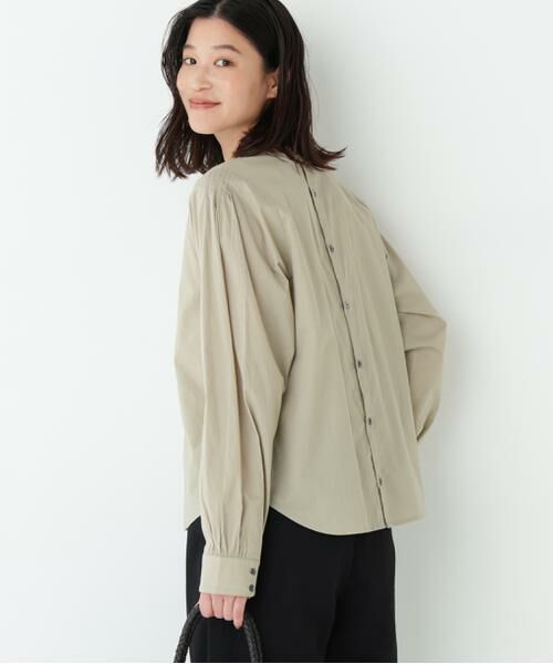human woman / ヒューマンウーマン シャツ・ブラウス | ◆インドキルトヨークノーカラーブラウス | 詳細2
