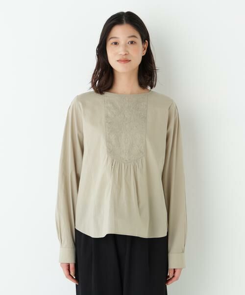 human woman / ヒューマンウーマン シャツ・ブラウス | ◆インドキルトヨークノーカラーブラウス | 詳細5