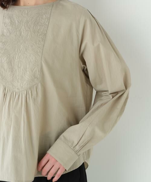 human woman / ヒューマンウーマン シャツ・ブラウス | ◆インドキルトヨークノーカラーブラウス | 詳細9