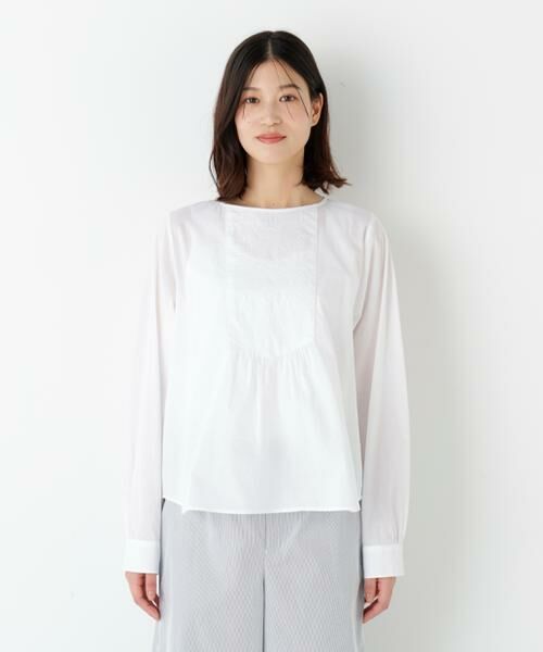 human woman / ヒューマンウーマン シャツ・ブラウス | ◆インドキルトヨークノーカラーブラウス | 詳細18