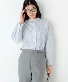 human woman / ヒューマンウーマン シャツ・ブラウス | ◆ストライプ形態安定ボックスブラウス