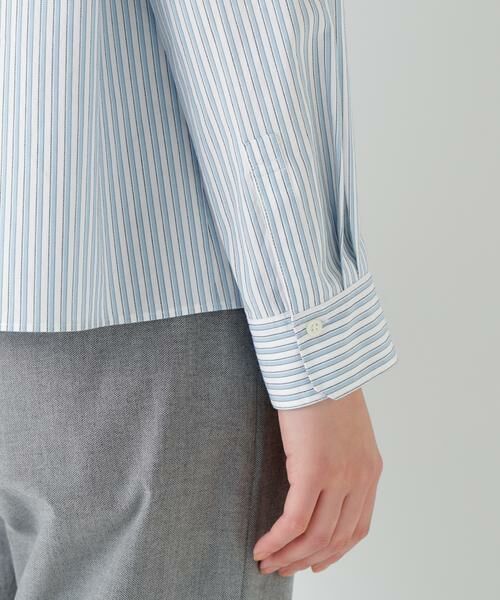 human woman / ヒューマンウーマン シャツ・ブラウス | ◆ストライプ形態安定ボックスブラウス | 詳細10