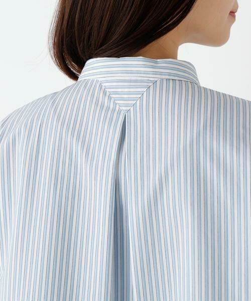 human woman / ヒューマンウーマン シャツ・ブラウス | ◆ストライプ形態安定ボックスブラウス | 詳細9