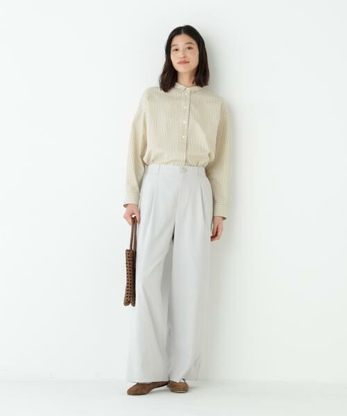 human woman / ヒューマンウーマン シャツ・ブラウス | ◆ストライプ形態安定ボックスブラウス | 詳細13