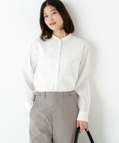 human woman / ヒューマンウーマン シャツ・ブラウス | ◆レースドッキングバンドカラーブラウス