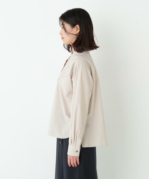 human woman / ヒューマンウーマン シャツ・ブラウス | ◆レースドッキングバンドカラーブラウス | 詳細5