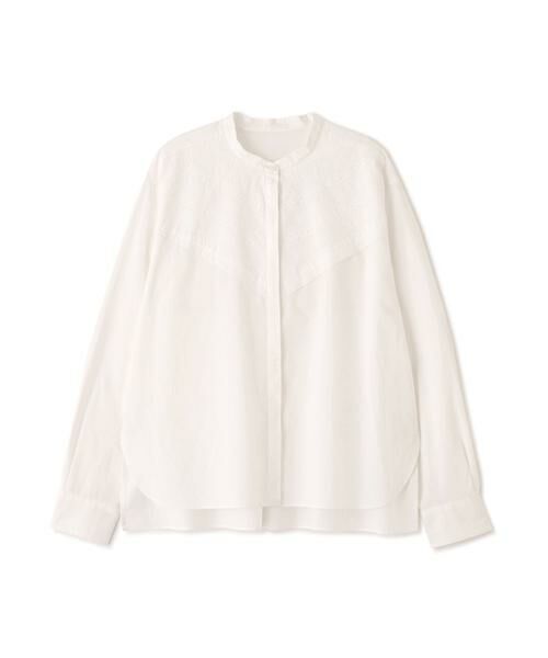 human woman / ヒューマンウーマン シャツ・ブラウス | ◆レースドッキングバンドカラーブラウス | 詳細13