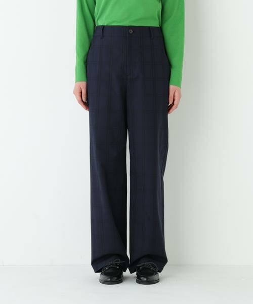 human woman / ヒューマンウーマン パンツ | ◆≪ウォッシャブル≫先染めチェックストレートパンツ | 詳細9