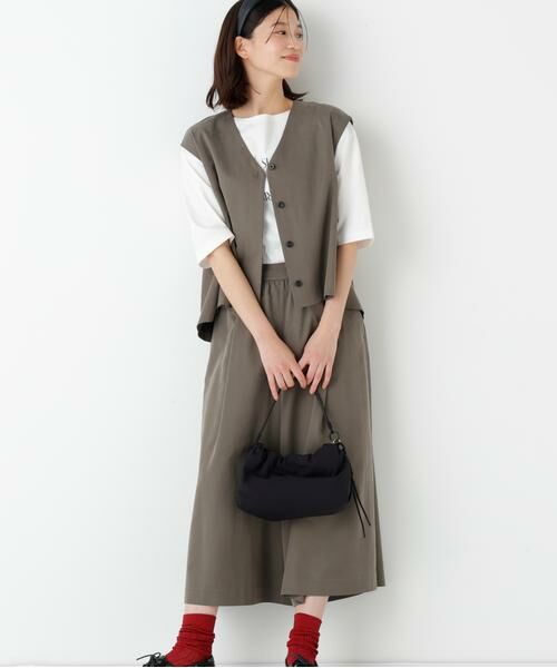 human woman / ヒューマンウーマン ワンピース | ◆セルロースコットンサテンセットアップ（モカグレー1）