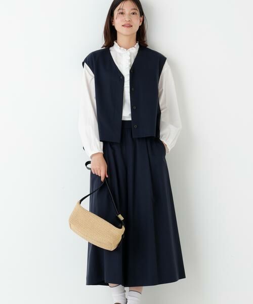 human woman / ヒューマンウーマン ワンピース | ◆セルロースコットンサテンセットアップ（ネイビー）