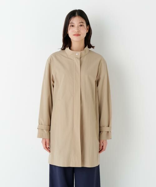 human woman / ヒューマンウーマン アウター | ◆《ウォッシャブル》綿ナイロンダンプスタンドカラーコート | 詳細27